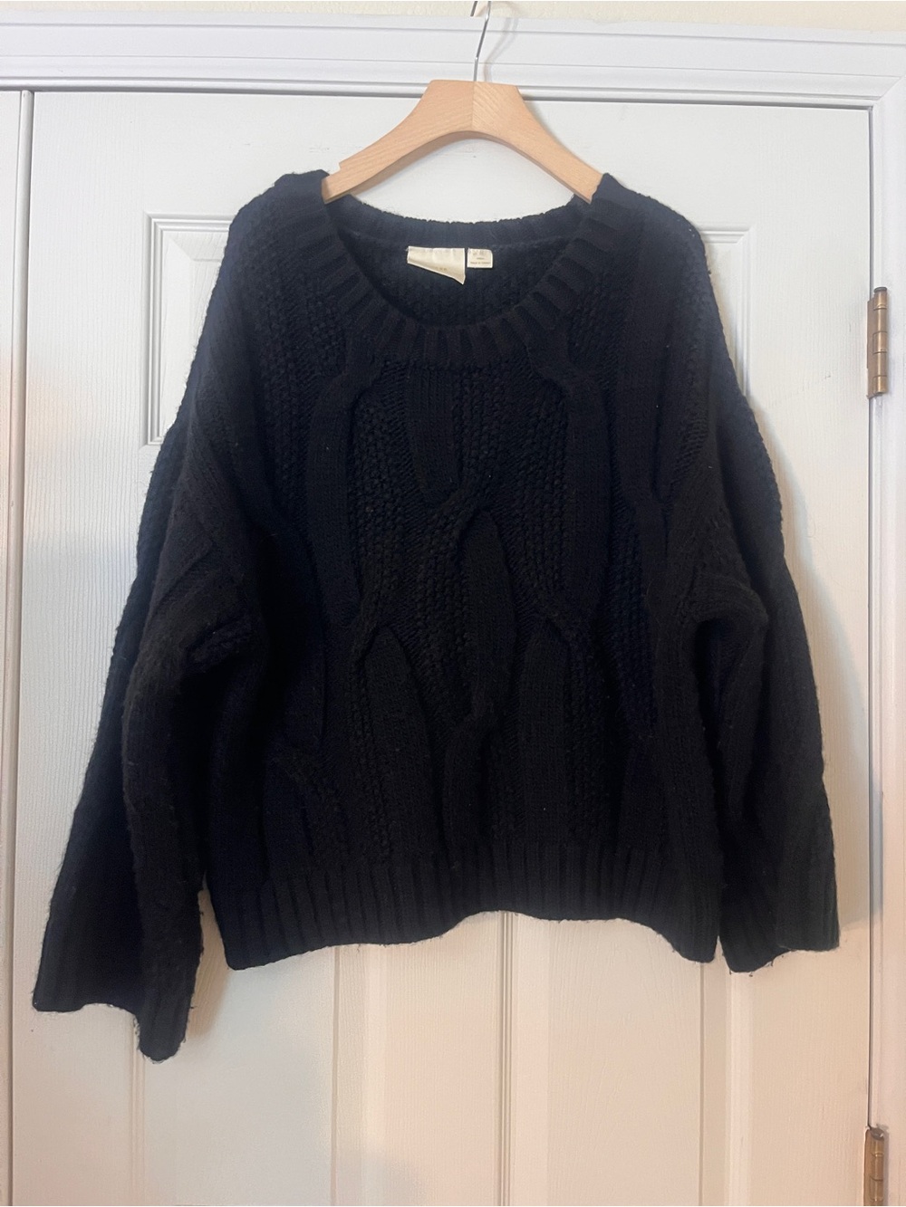 Anthropologie Maeve Black Cable Knit Women's Sweater - Classic Pullover